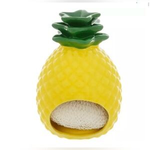 Yellow Pineapple Ceramic Sponge Holder ~ NEW